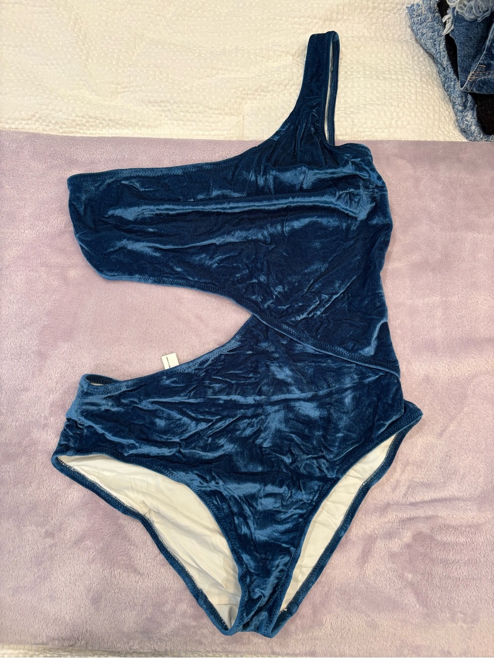 Solid & Striped One-Shoulder Cutout One-Piece Swimsuit - Picture 4 of 5